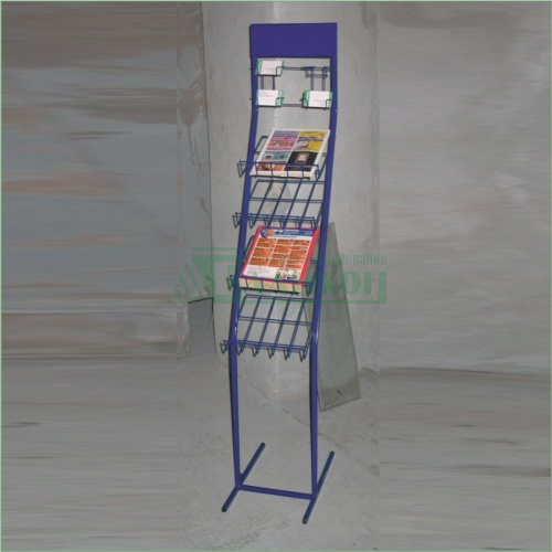 Стойка для рекламных материалов A4 с карманами для визиток купить в магазине торгового оборудования в Петербурге