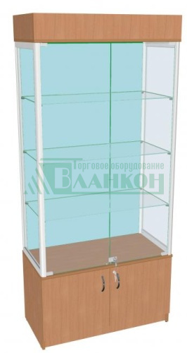 Витрина Оптима-3 с подсветкой и полками из стекла, 120 см шириной купить в магазине торгового оборудования в Петербурге