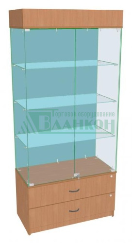 Витрина Эстет-06 с подсветкой и стеклянными дверцами, высотой 180 см купить в магазине торгового оборудования в Петербурге