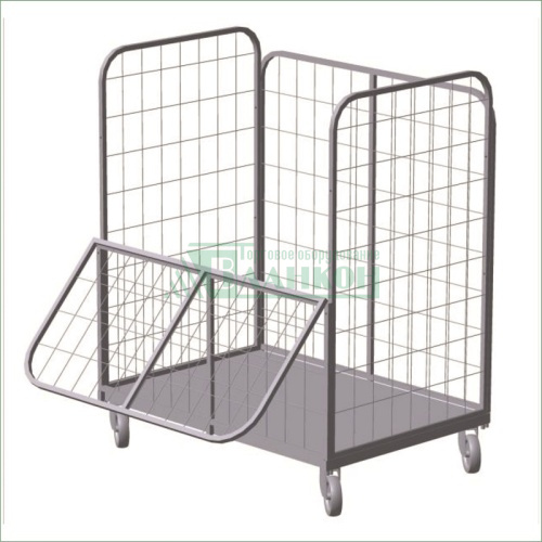 Тележка складская сетчатая 1270х900х1400 металлическая грузовая купить в магазине торгового оборудования в Петербурге