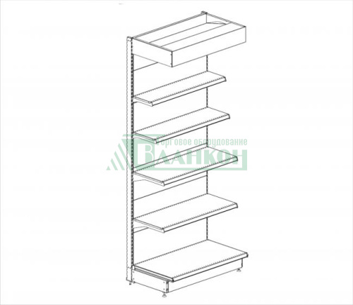 Стеллаж пристенный купить в магазине торгового оборудования в Петербурге