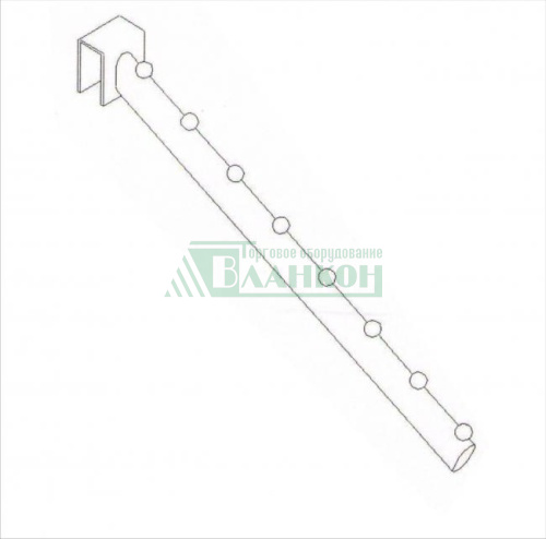 Крюк наклонный на штангу 40х20 купить в магазине торгового оборудования в Петербурге
