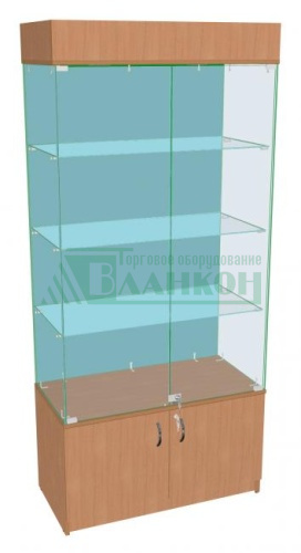Витрина Эстет-04 с подсветкой и стеклянными полками для магазинов купить в магазине торгового оборудования в Петербурге