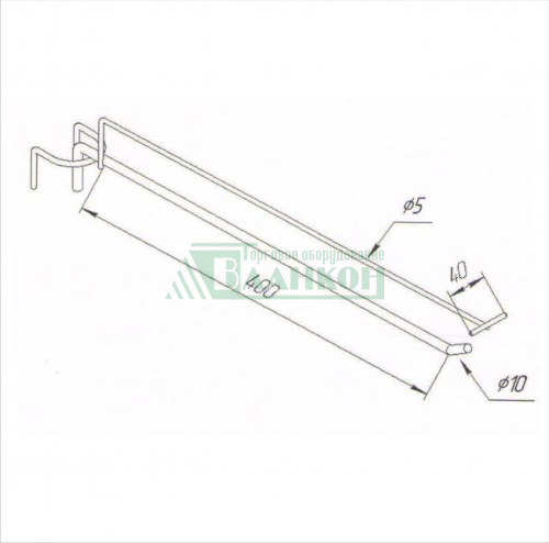 Вешала для одежды с ценникодержателем D10 L400 купить в магазине торгового оборудования в Петербурге