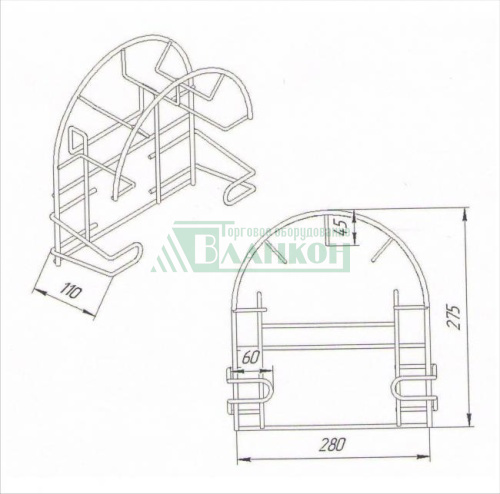 Держатель шланга пылесоса на штангу купить в магазине торгового оборудования в Петербурге