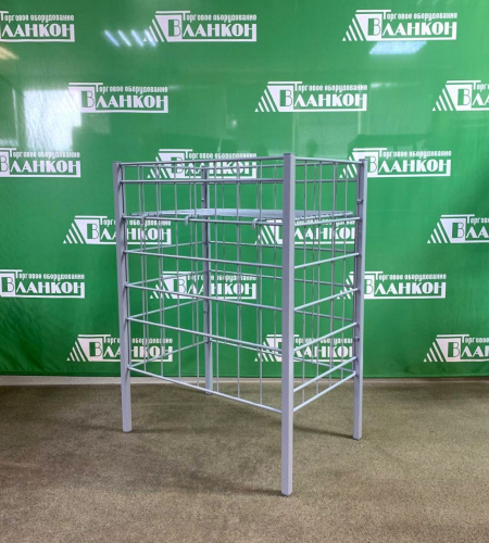 Корзина сетчатая напольная усиленная для магазина металлическая купить в магазине торгового оборудования в Петербурге