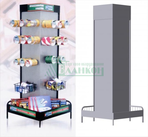 Стенд торговый перфорированный угловой демонстрационный для магазина купить в магазине торгового оборудования в Петербурге