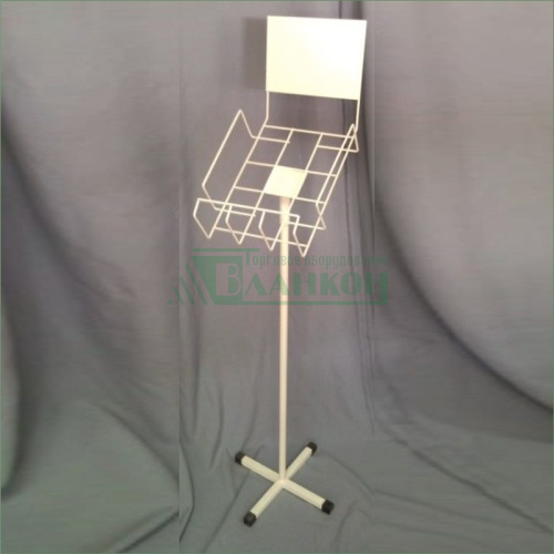 Стойка-кафедра с лотком для журналов и печатной продукции напольная купить в магазине торгового оборудования в Петербурге