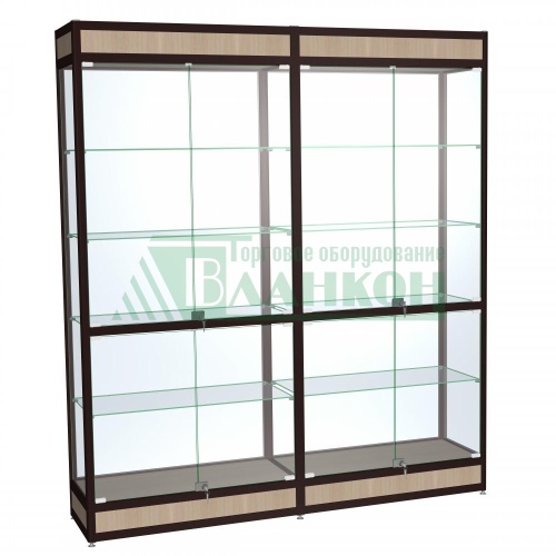 Витрина двухсекционная из алюминиевого профиля Практик-8 для магазинов купить в магазине торгового оборудования в Петербурге